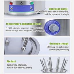 Glaswerk Droger - Laboratorium Droogmachine - Snelle Droging - Temperatuurregeling - 30 Gaten - Grijs — thumbnail 2