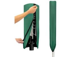 Waslijnhoes, waterdicht, polyester, UV-bestendig, winddicht, Geschikt voor ritssluiting en trekkoord, 16x16x165 cm, groen.