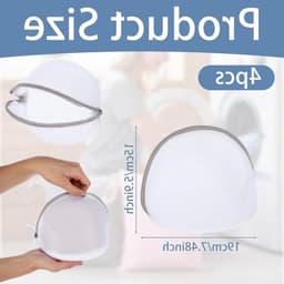 4 Stuks Waszakken voor Bh's, Mesh Waszak met Rits voor Ondergoed en Lingerie, Bescherming tijdens het Wassen van Damesondergoed — thumbnail 4