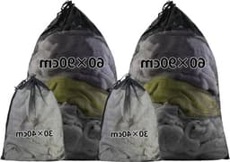 Grote Waszakken met Trekkoord: Set van 4 Waszakken voor Kleding, Dekbedovertrekken en Reisaccessoires (30x40/60x90cm) — thumbnail 1