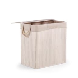 Wasmand / Wasbak Falster XXL B 150 L bamboe wit 3 vakken hjh LIVING — thumbnail 3