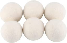 Ballen, 6 stuks katoenen wollen ballen, statisch verminderen, wasdroger bal wol drogen ballen, wasverzachter, vermindert kleding rimpels en bespaart droogtijd, wasserij vervanging — thumbnail 3