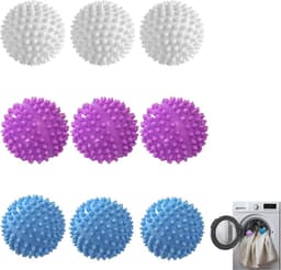 Set van 9 wasballen, wasbal voor wasmachine | Droogballen voor wasmachine, herbruikbare wasbal voor wasgoed, voor wasmiddel, zachte en pluizige kleding — thumbnail 1