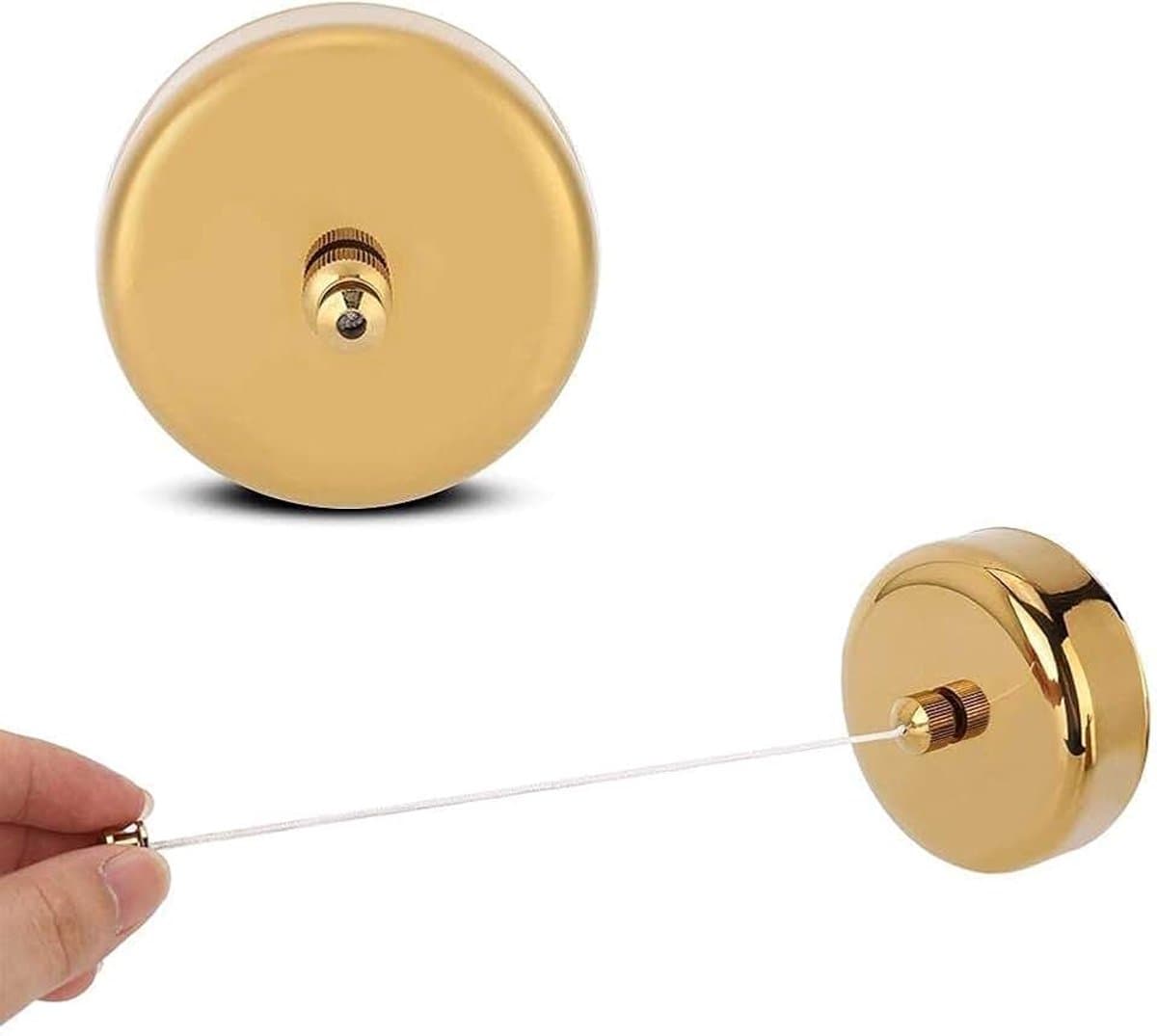 Kleren Droogrek, Intrekbare Waslijn Roestvrij staal Wandgemonteerde Kledinglijn voor Home Camping (Goud) — afbeelding 1