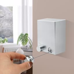 Waslijn Intrekbaar - Drooglijn Verstelbaar - Kleding Drogen - Roestvrij Staal - 4.2 Meter - Zilver — thumbnail 2
