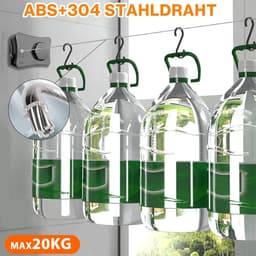 Uittrekbare Waslijn - Droogrek Wandmodel - Kleding Drogen - Ruimtebesparend Ontwerp - 5.1 m - Grijs — thumbnail 4