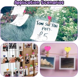 Houten Knijpers Hartjes - Mini Clips - Foto's Ophangen - 50 Stuks Inclusief Touw - 3.5 cm - Multicolor — thumbnail 5