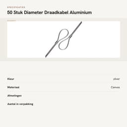 Draadkabel 50 Stuks - Aluminium Kabeldraad - Zilveren Krimpring-Hulsklem - Geschikt voor Hondentouw/Waslijn - Diameter 8 mm - Laag Gewicht/Hoge Prestaties - Staaldraad — thumbnail 3
