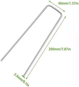 Grondankers 50 Stuks - Roestvrij Staal - Gegalvaniseerd - Camping Haringen - Bevestigingshaken - 200 mm Lang - 40 mm Breed - Tuinnagels — thumbnail 2