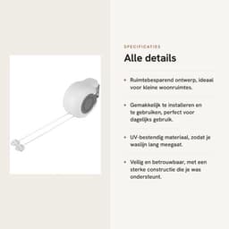 Waslijn Intrekbaar Automatisch Rolsysteem - Wanddroogrek - PVC-draad - 2x12,8 m - Duurzaam - Verstelbare Lijnen - Wasdroger — thumbnail 5