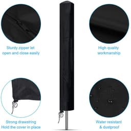 Dailygoods- Droogrek Draaibaar 16 x 16 x 180 cm - Beschermhoes Waterdicht - Oxford-Stof UV-Bestendig - Winddicht - Verstelbaar Trekkoord - Wasrek — thumbnail 3