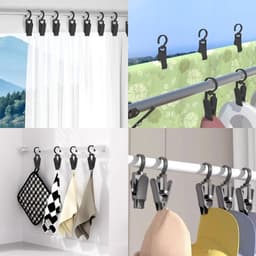 10 stuks - Droogklem - Wasklem - Drooghaak - met 360 graden draaihaak - Sokkenhouder - Robuuste en duurzame plastic kledingklem - Multifunctioneel - Draagbare antislip plastic kledinghouder - Zwart — thumbnail 4