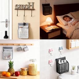 Wasknijperzakken om op te hangen, herbruikbare knijperzakken voor wasknijpers, praktische manden voor huis en tuin (zwart, grijs) — thumbnail 5