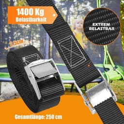 10 pieces ground anchor set, 4 trampoline ground anchors + 4 adjustable straps with buckles + drill adapter + twist - ShopVlot — thumbnail 3