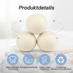 Solidchoice - Set van 6 Ecologische Droogballen van Schapenvilt — thumbnail 5