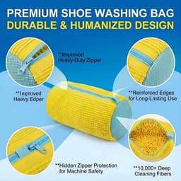 Waszak voor Sneakers en Schoenen met Ritssluiting - Herbruikbaar en Pluche, Ideaal voor de Wasmachine en Grondige Reiniging — thumbnail 2
