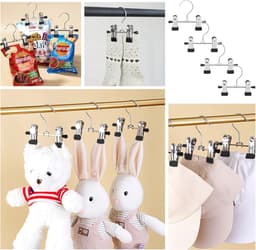 Wasknijpers, klemhaken, multifunctionele metalen kleerhangers, clips, antislip, kledinghanger, 360 graden draaibaar, roestvrij staal, haken, laarshanger voor broeken, schoenen — thumbnail 2