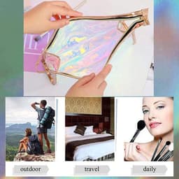 Draagbare Reiswaszak en Transparante Make-up Tas met Rits voor Pennen, Koptelefoon en Kleine Make-up Accessoires - Set van 2 — thumbnail 3