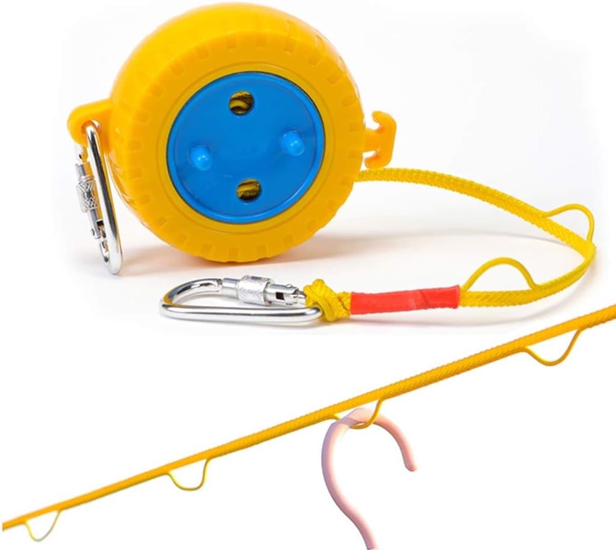 Waslijn Reizen - Kledingrek - Draagbaar - Intrekbaar - 8m - Wit — afbeelding 1