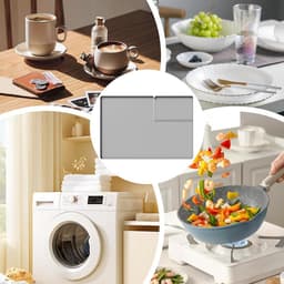 Droger Top Beschermmat - Wasmachine Afdekplaat - Keukenblad Beschermen - Met Pluizenfilter Opening - 66x46 cm - Zwart — thumbnail 2