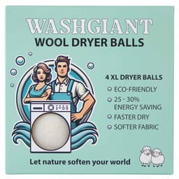 Washgiant Wasdrogerballen – Wollen Drogerbollen – Wasverzachter Alternatief – Kortere Droogtijd – 4 Stuks — thumbnail 1