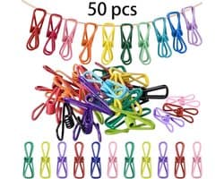 50 stuks - wasknijpers - veerknijpers - metaal knijpers - wasklemmen - Willekeurige kleur - droogrek knijpers - veerklemmen - wasknijper - textielklem - Stevige Klemmen voor Linnen - Sterke Veer Knijpers voor Wasgoed en Huisgebruik — afbeelding 1