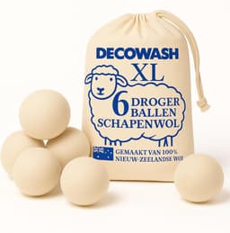 SnelShoppen - Droogballen van Wol XL [6-pack] – Natuurlijke Herbruikbare Wasverzachter, Vermindert Kreukels en Droogtijd, Milieuvriendelijk Alternatie — thumbnail 1