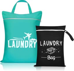 Handige Waterdichte Reiswaszak, 2 Stuks met Handvat, Herbruikbare Waszak voor Vuile Kleding, Ideaal voor Badmode, Strandhanddoeken en Sportkleding — thumbnail 1