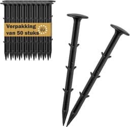 Grondanker - Zwart - 15 cm, Ø 3 cm - Kunststof Bodemanker - Set van 50 stuks voor Tuin en Camping — thumbnail 1