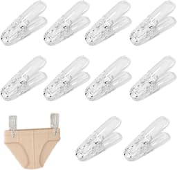 Wasknijpers - Kledingklemmen Handdoekclips - Kleding Drogen - Winddicht Versterkt - 10 stuks - Transparant — thumbnail 1