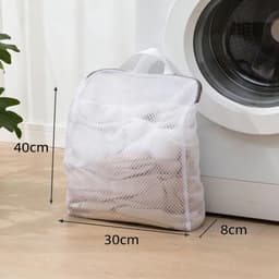 3D waszak, speciale anti-vervormingsnetzak voor wasmachine, wasnetzak, tas voor beha's en ondergoed - 2 Stuks - Wit — thumbnail 3