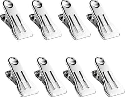 Metalen Wasknijpers - Kledingklemmen Organizer - Wasgoed Drogen - Roestvrij Staal - 8 Stuks - Wit — thumbnail 4