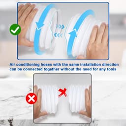 Afvoerslang Airco - Flexibele Slang - Verkoeling Binnen - Opvouwbaar Telescopisch - 2 Meter 130mm - Wit — thumbnail 2