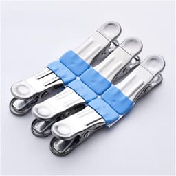 Metalen Kledingclips - Wasknijpers RVS - Wasgoed Drogen - Antislip Siliconen - 30 Stuks - Mix Kleuren — thumbnail 2