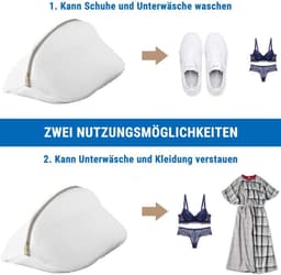 ecooe Waszak voor Schoenen in Wasmachine, 2 Stuks Waszakken, Herbruikbaar Wasnet met Ritssluiting, Wasmachinewaszakken voor Sneakers,Beha, Sokken — thumbnail 2