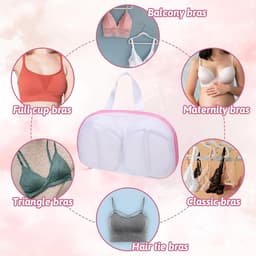BH-waszakken voor wasgoed, 2 stuks beha-waszakken voor wasmachine mesh lingerie waszak met rits voor het wassen van delicaat ondergoed beha (roze, A Cups) — thumbnail 2
