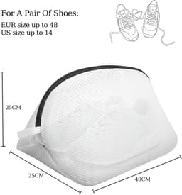 Wasnet schoenen, 2 stuks netschoenenzak, wasmachine met ritssluiting, 40 x 25 x 25 cm, waszak, waszak, schoenwaszak, voor sneakers, sokken — thumbnail 5