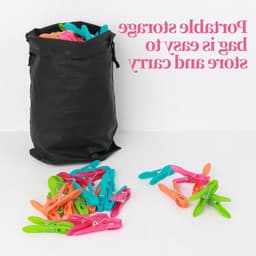 Set van 60 Kledingknijpers zonder Print met Sterke Buitenring - Extra Sterke Antislip Kledingknijpers voor Waslijn of Droogrek — thumbnail 3