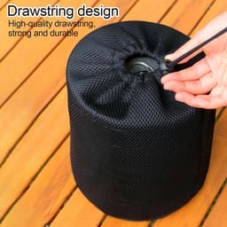 Wasknijperzak Netzak - Wasgoed Opbergzak - Outdoor Wasgoed Opbergen - Elastische Opening Trekkoord - 29 x 35 cm - Zwart — thumbnail 2