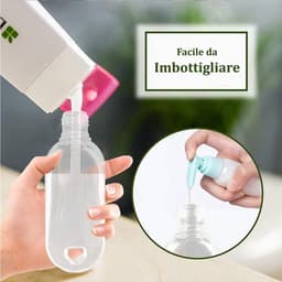 50 stuks lege reisflessen van 50 ml van transparante kunststof met sleutelhanger, flessen voor cosmetica, perfect voor het desinfecteren van de handen, lotion enz, Transparant, 30 pezzi — thumbnail 4