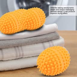 SnelShoppen - VOBOR Droogballen 4 Stuks Set Oranje Herbruikbare Droogballen voor Wassen en Droogmachine, Milieuvriendelijk, Vermindert Pluis en Kreuke — thumbnail 3