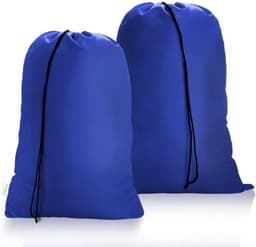SnelShoppen - Grote Waszakken met Koord 60x80cm - 2 Stuks Vouwbare Waszak voor Kleding, Speelgoed, Scheiden van Schoon en Vuil - Stevige Opbergzak voo — thumbnail 1