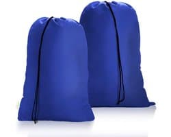 SnelShoppen - Grote Waszakken met Koord 60x80cm - 2 Stuks Vouwbare Waszak voor Kleding, Speelgoed, Scheiden van Schoon en Vuil - Stevige Opbergzak voo