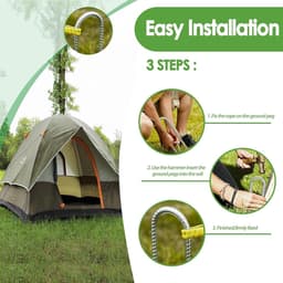 SnelShoppen - Fondlife Grondankers 30 cm - Verzinkt Staal Grondpalen voor Trampoline, Tuinpalen, Campingtent - U-vorm, 10 Stuks, Zilver — thumbnail 4