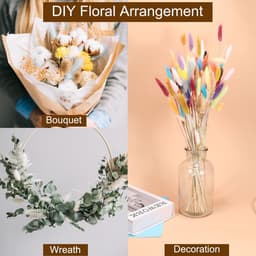 Gedroogde bloemen, konijnen, staarten, pampasgras, 45 cm, mini lagurus ovatus boeket voor thuis, bloemendecoratie, cyaan — thumbnail 3