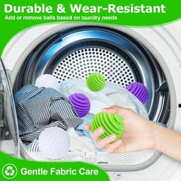 9 stuks drogerballen voor wasdroger, wasballen voor donsjacks, herbruikbare drogerballen, wasbal voor wasmachine, droger, ballen voor thuiskleding (groen, wit, paars) — thumbnail 5