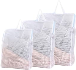 3 stuks waszak wasmachine waszak met handgrepen, wasnet, waszakken, herbruikbare waszakken voor gevoelig ondergoed, slipjes, truien, sjaals (blauw) — thumbnail 1