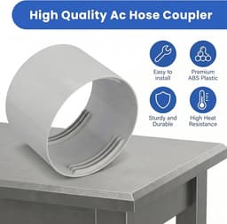 Koppeling voor afvoerslang van draagbare airco - 15cm – universele verlengconnector voor slangen met rechts- en linkse schroefdraad - hittebestendig — thumbnail 4
