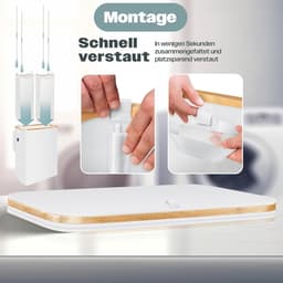 Wasmand - Opbergmand - Sorteren Wasgoed - Opvouwbaar Bamboe Frame - 75 cm Hoog - Wit — thumbnail 3