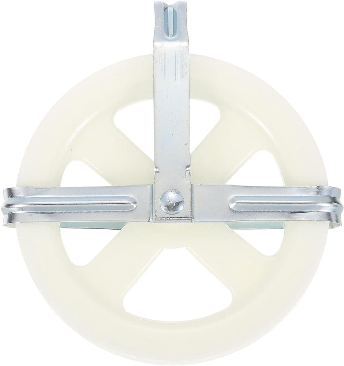 Kledinglijn Rol - Waslijn Wiel - Kleding Drogen - Diepe Groef - 5 inch - Wit — afbeelding 1